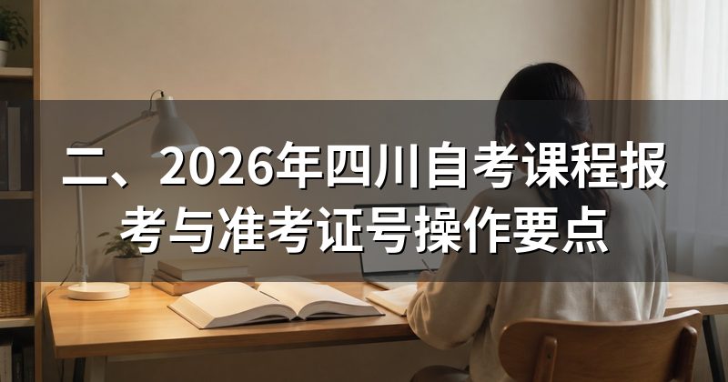 二、2026年四川自考课程报考与准考证号操作要点
