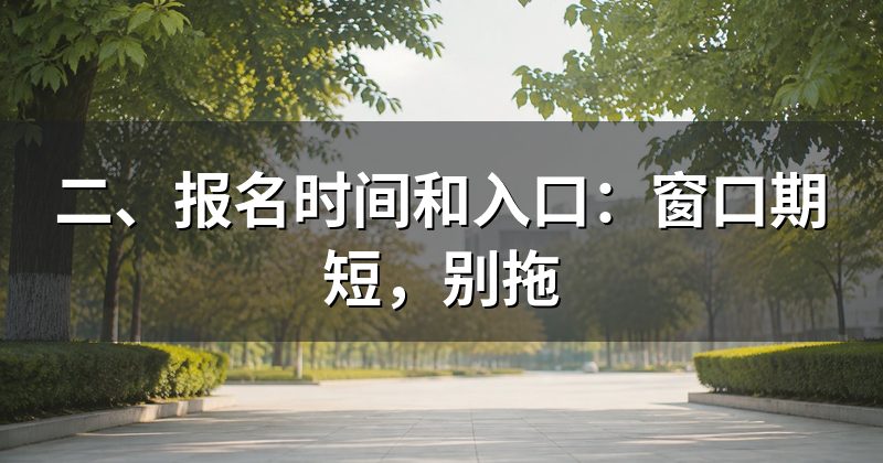 二、报名时间和入口:窗口期短,别拖