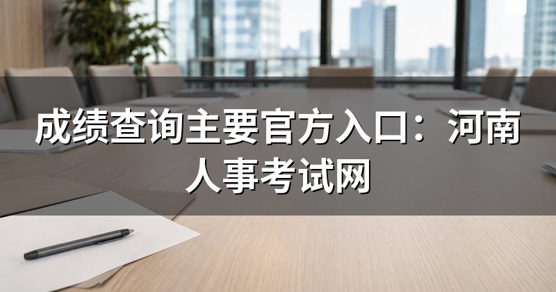 成绩查询主要官方入口:河南人事考试网