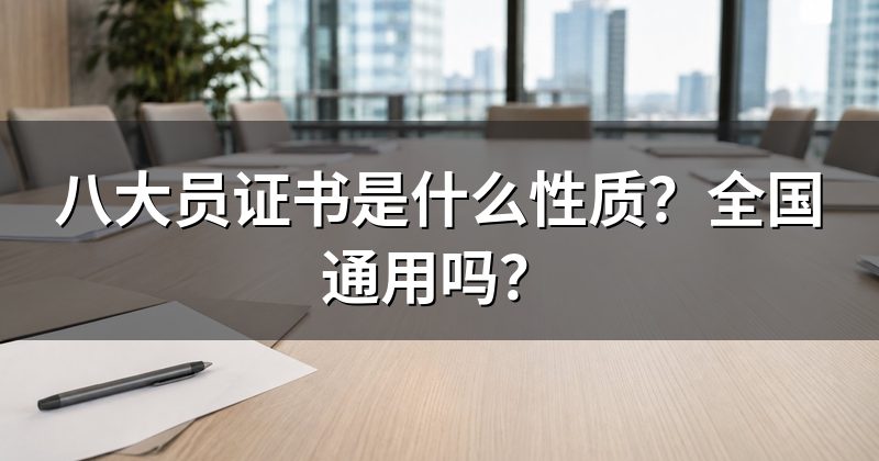 八大员证书是什么性质?全国通用吗?