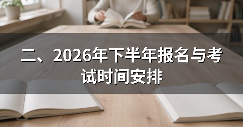 二、2026年下半年报名与考试时间安排