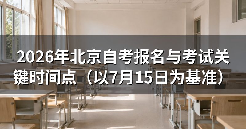 2026年北京自考报名与考试关键时间点(以7月15日为基准)