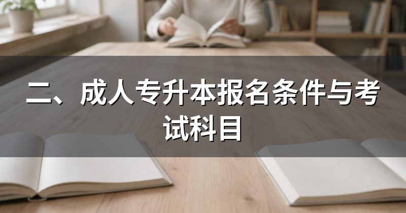 二、成人专升本报名条件与考试科目
