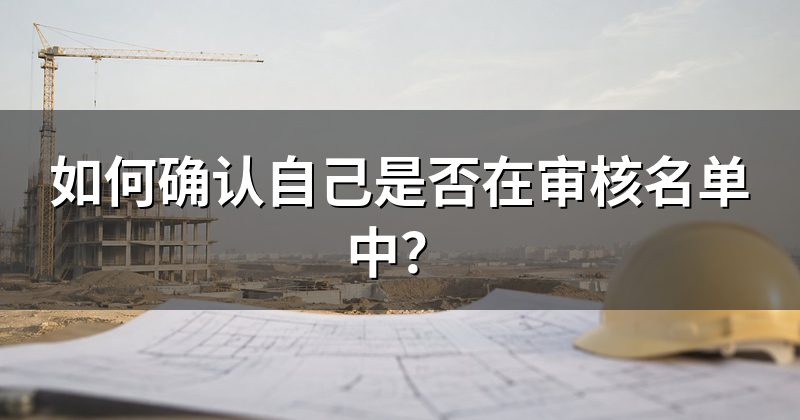 如何确认自己是否在审核名单中?