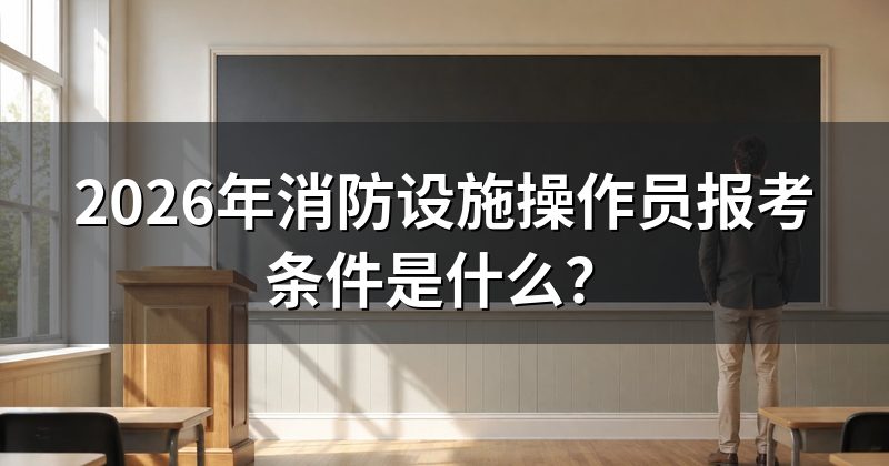 2026年消防设施操作员报考条件是什么?