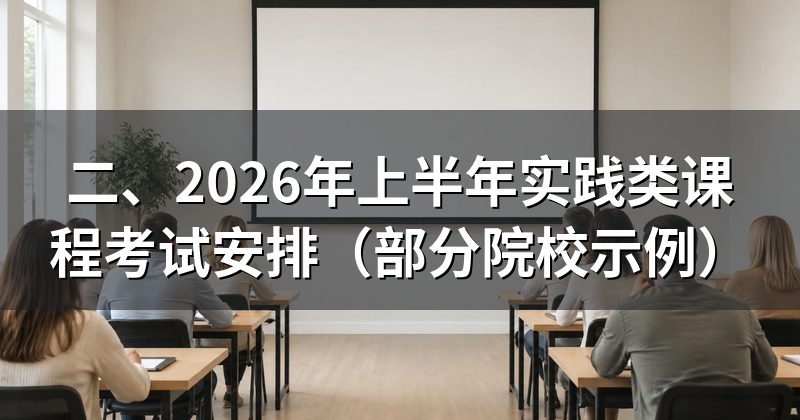 二、2026年上半年实践类课程考试安排(部分院校示例)