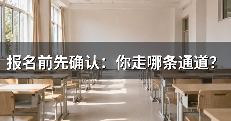 报名前先确认：你走哪条通道？
