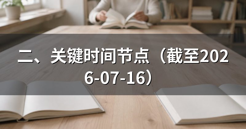 二、关键时间节点(截至2026-07-16)