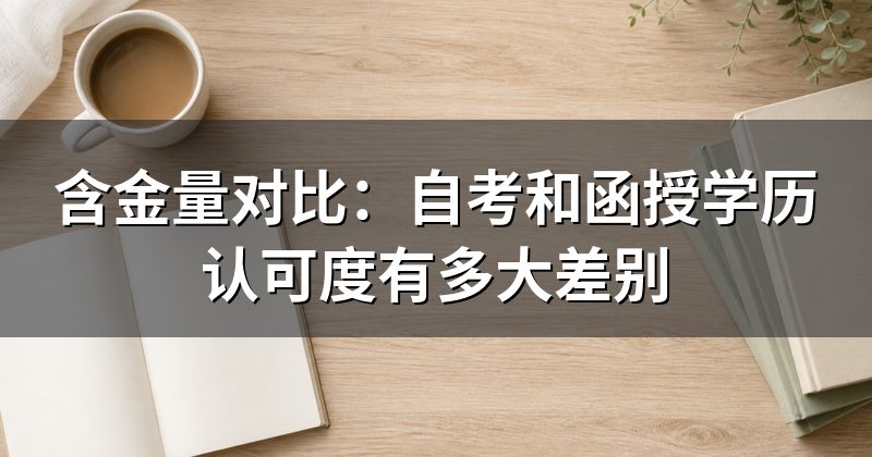 含金量对比：自考和函授学历认可度有多大差别