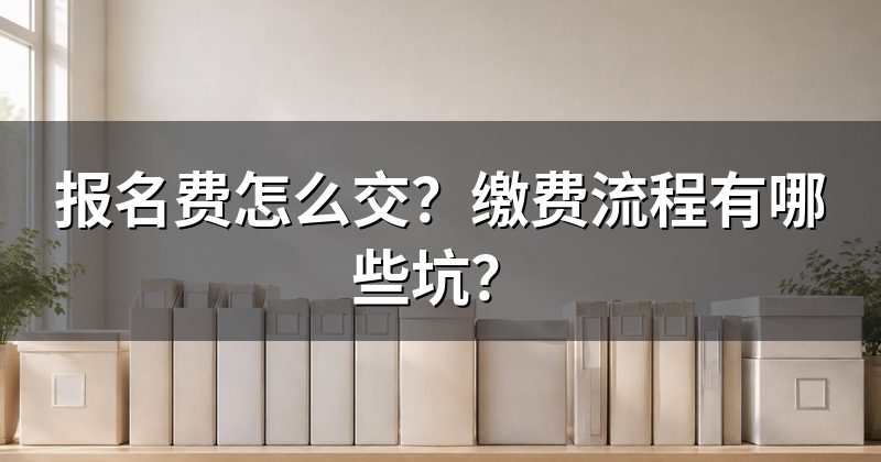 报名费怎么交?缴费流程有哪些坑?