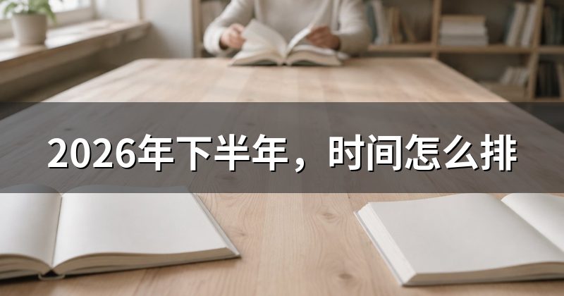2026年下半年,时间怎么排