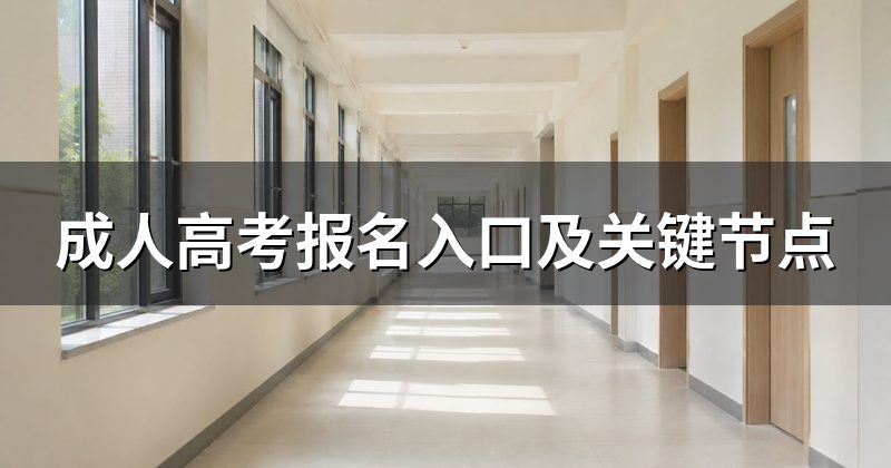 成人高考报名入口及关键节点