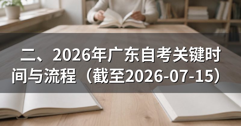 二、2026年广东自考关键时间与流程(截至2026-07-15)