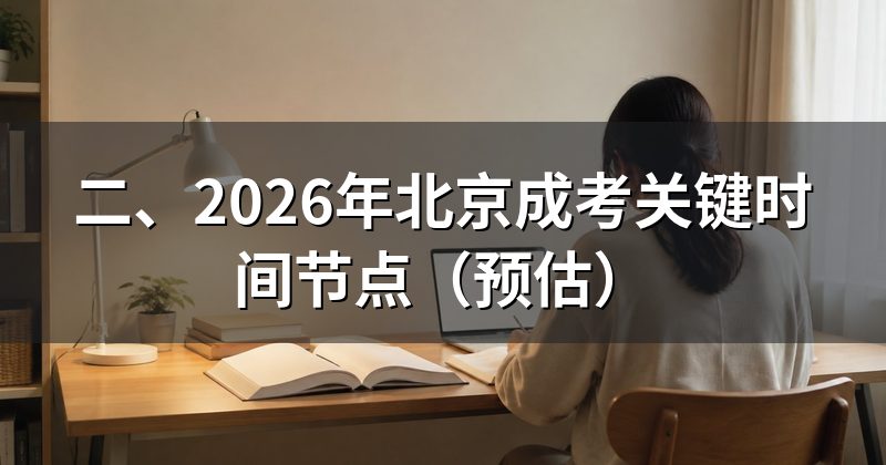 二、2026年北京成考关键时间节点(预估)