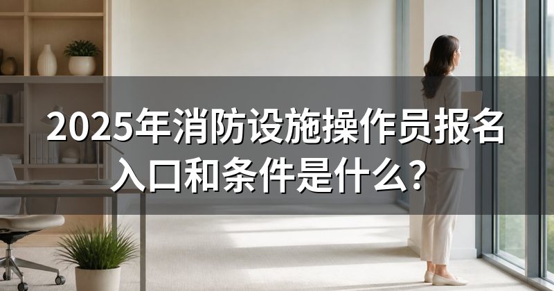2025年消防设施操作员报名入口和条件是什么?