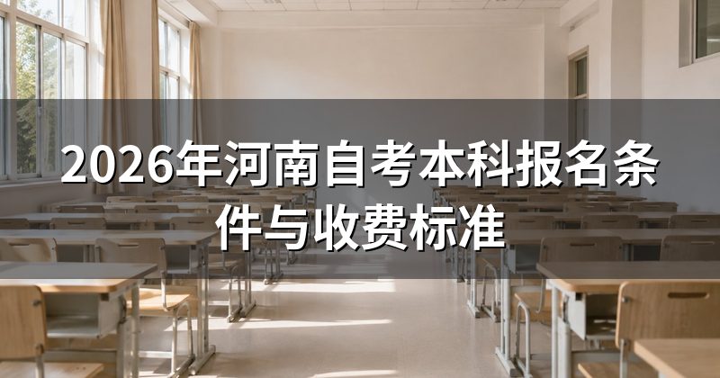 2026年河南自考本科报名条件与收费标准