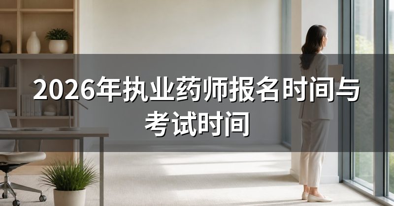2026年执业药师报名时间与考试时间