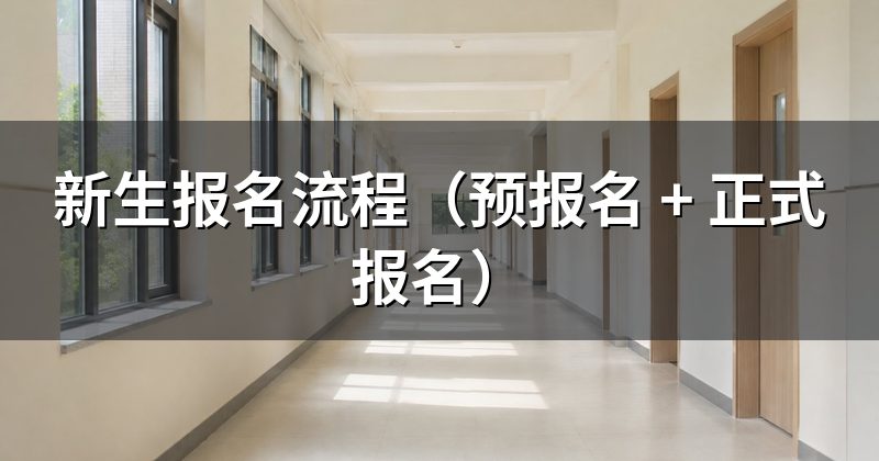新生报名流程(预报名 + 正式报名)