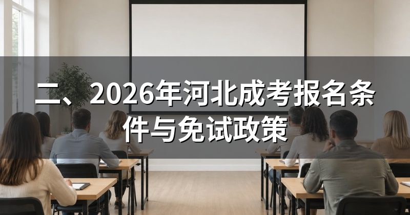 二、2026年河北成考报名条件与免试政策