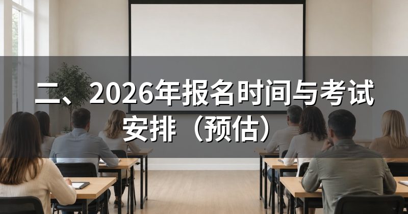 二、2026年报名时间与考试安排(预估)