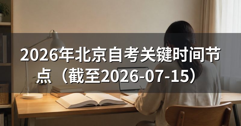 2026年北京自考关键时间节点(截至2026-07-15)