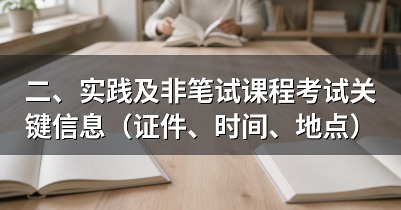 二、实践及非笔试课程考试关键信息(证件、时间、地点)