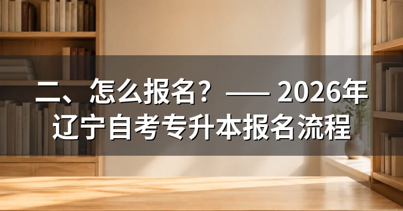 二、怎么报名?—— 2026年辽宁自考专升本报名流程