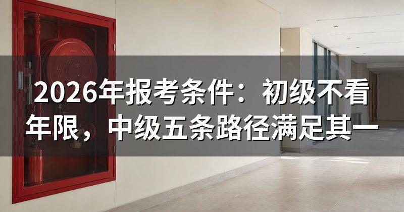 2026年报考条件:初级不看年限,中级五条路径满足其一