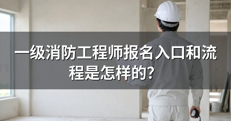 一级消防工程师报名入口和流程是怎样的？