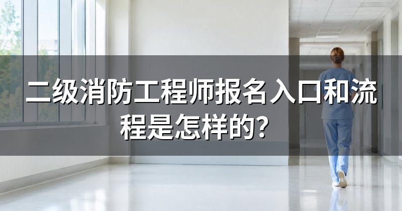二级消防工程师报名入口和流程是怎样的?