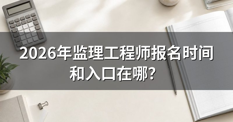 2026年监理工程师报名时间和入口在哪？