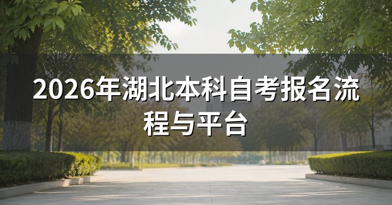 2026年湖北本科自考报名流程与平台