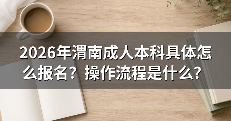 2026年渭南成人本科具体怎么报名?操作流程是什么?