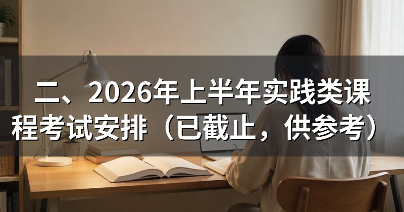 二、2026年上半年实践类课程考试安排(已截止,供参考)