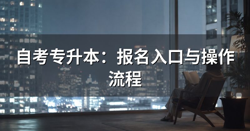 自考专升本:报名入口与操作流程