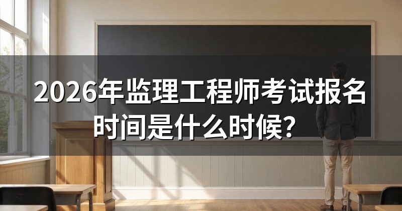 2026年监理工程师考试报名时间是什么时候?