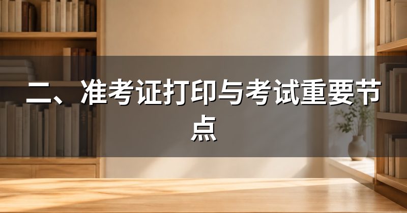二、准考证打印与考试重要节点