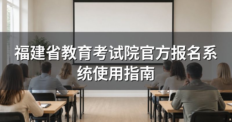 福建省教育考试院官方报名系统使用指南
