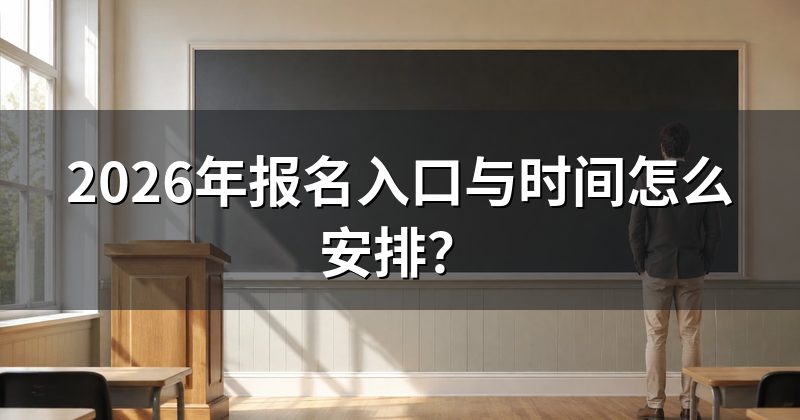 2026年报名入口与时间怎么安排?