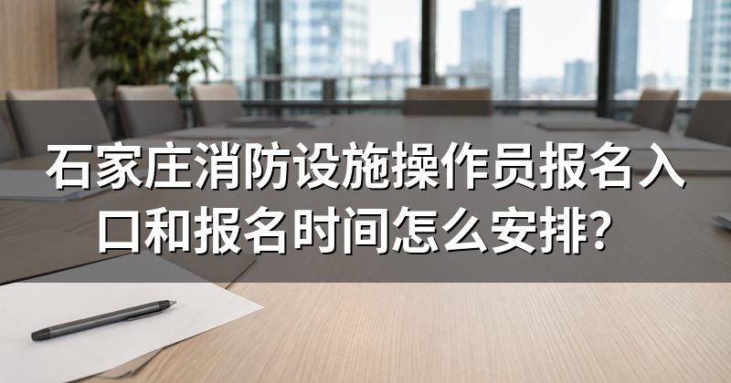 石家庄消防设施操作员报名入口和报名时间怎么安排?