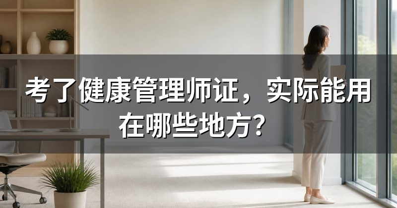 考了健康管理师证,实际能用在哪些地方?