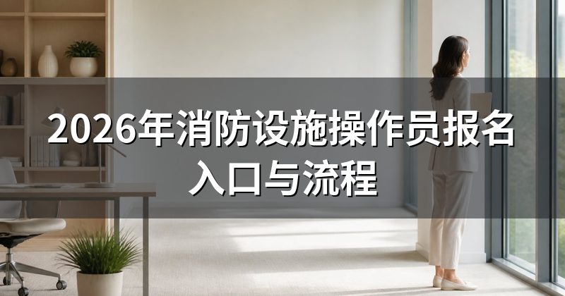 2026年消防设施操作员报名入口与流程