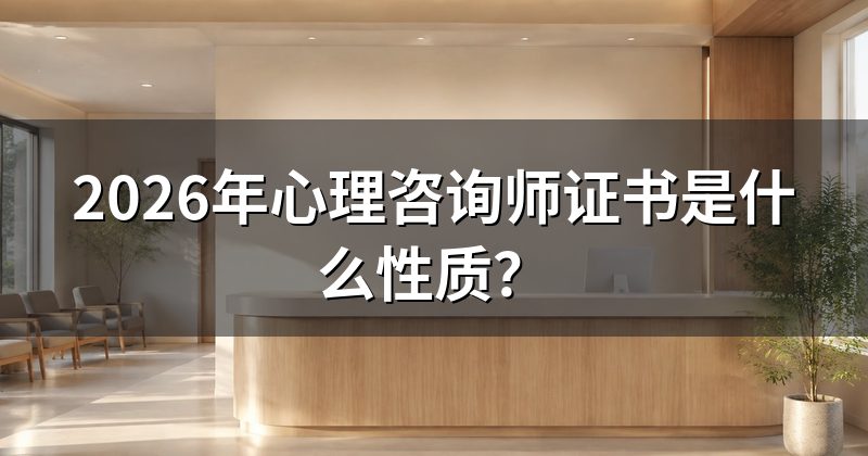 2026年心理咨询师证书是什么性质?