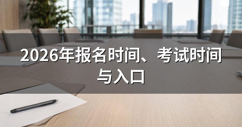 2026年报名时间、考试时间与入口