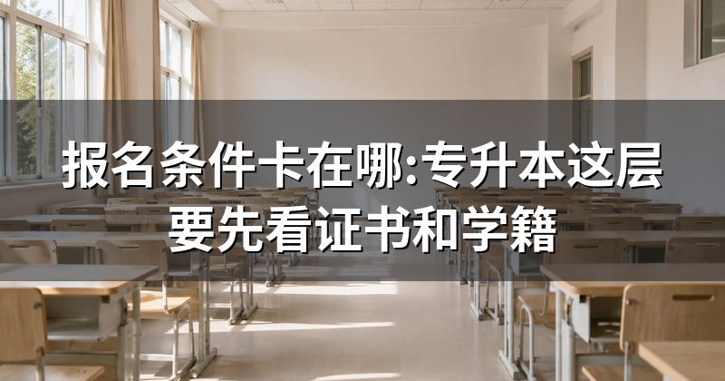 报名条件卡在哪:专升本这层要先看证书和学籍