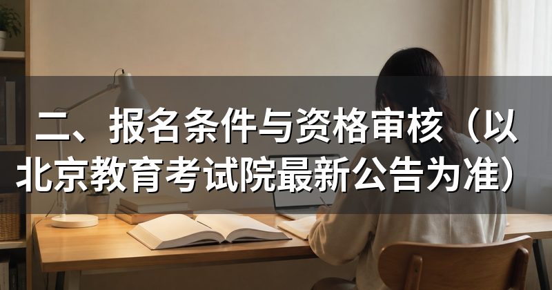 二、报名条件与资格审核(以北京教育考试院最新公告为准)