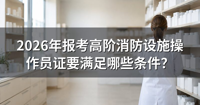 2026年报考高阶消防设施操作员证要满足哪些条件?