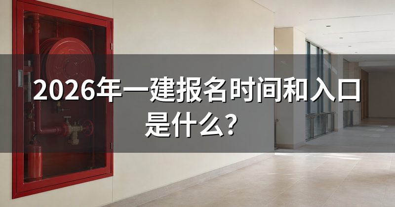 2026年一建报名时间和入口是什么?