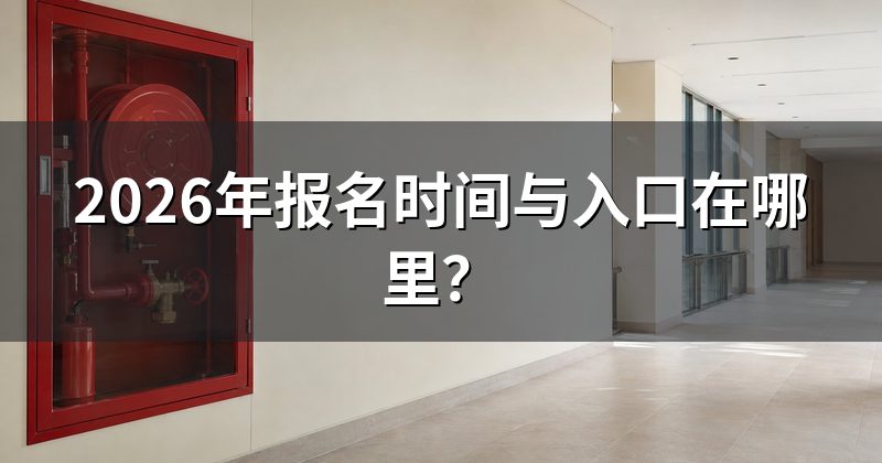 2026年报名时间与入口在哪里?