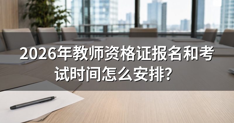2026年教师资格证报名和考试时间怎么安排?